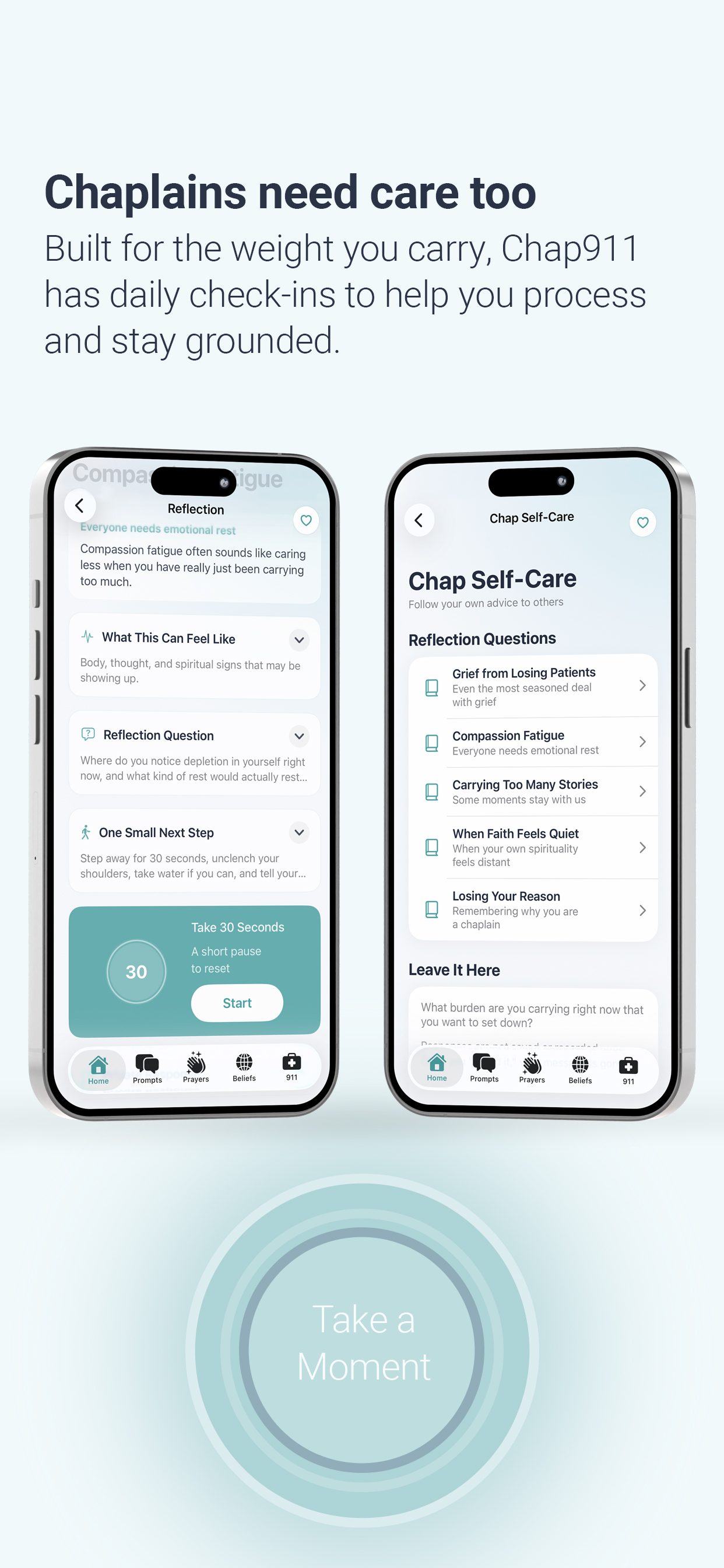 Chap911 self-care screen